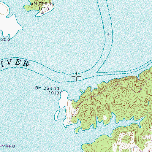 Topographic Map of Nichols Reef, TN