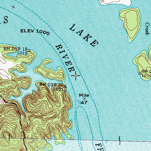 Topographic Map of Swanns Shoals, TN