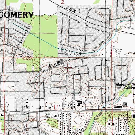 Topographic Map of Eastmont, AL