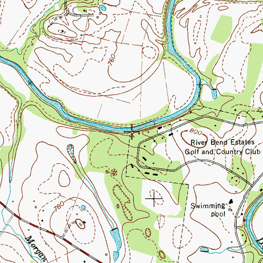 Topographic Map of Holts Mill (historical), TN