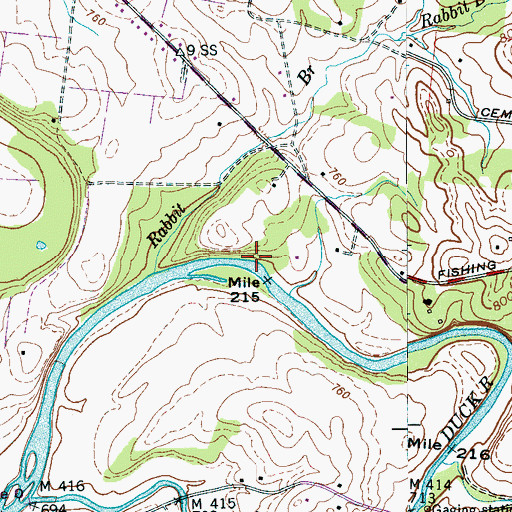 Topographic Map of Warners Mill (historical), TN