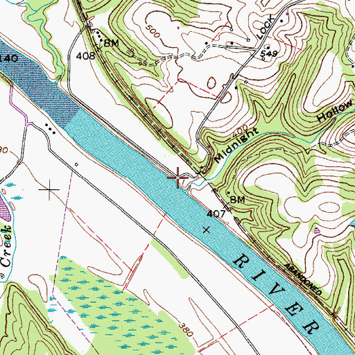 Topographic Map of Davidsons Landing, TN