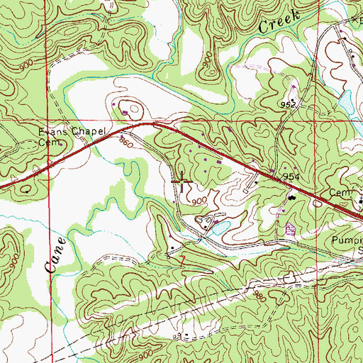 Topographic Map of Vaughn Mill (historical), AL