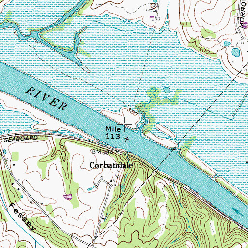 Topographic Map of Legs Landing, TN
