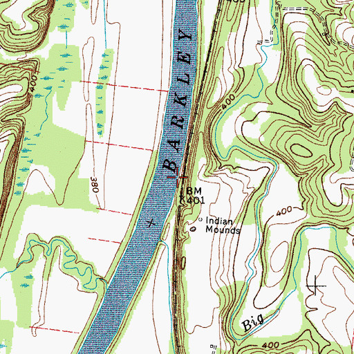 Topographic Map of Lime Kiln Landing, TN