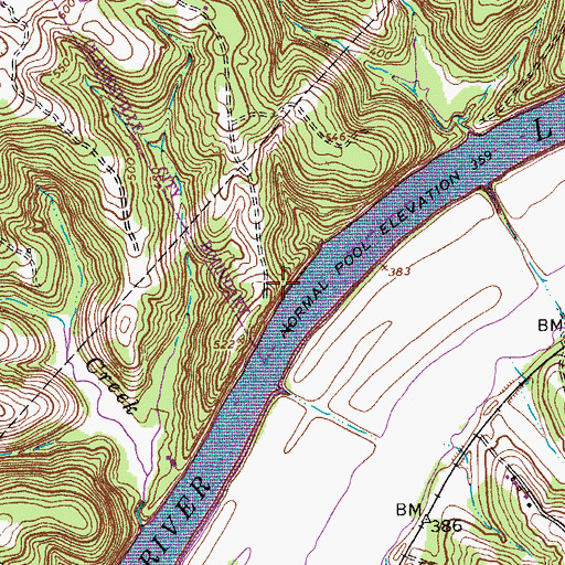 Topographic Map of Linwood Landing, TN