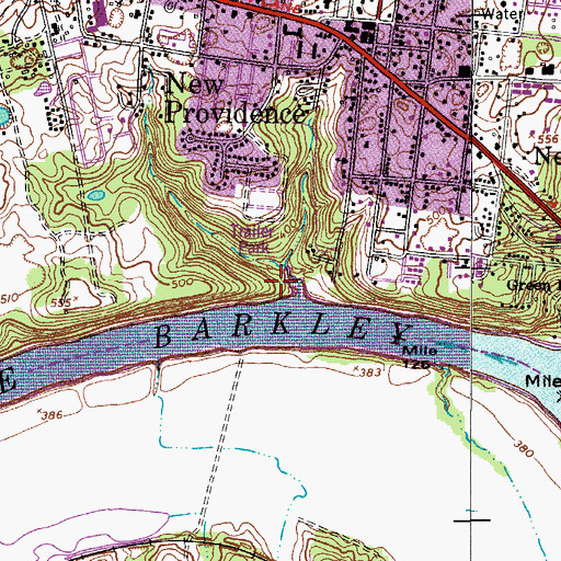Topographic Map of New Providence Recreation Area, TN