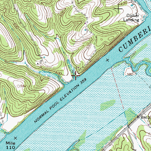 Topographic Map of Outlaw Landing, TN