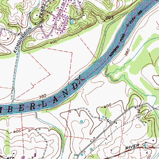 Topographic Map of Rock Bars, TN