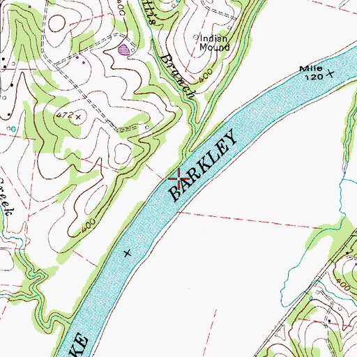 Topographic Map of Sall Martins Bar, TN