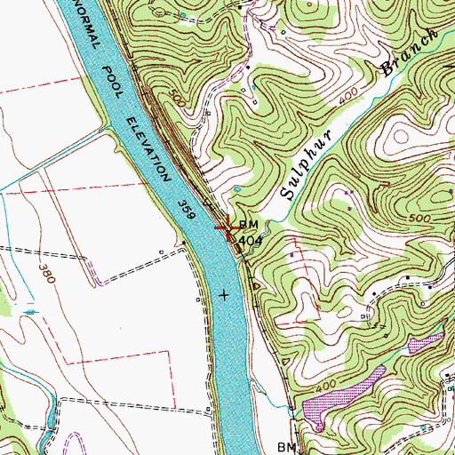Topographic Map of Taylors Landing, TN