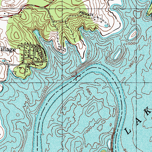 Topographic Map of Horseshoe Bend Rapids, TN