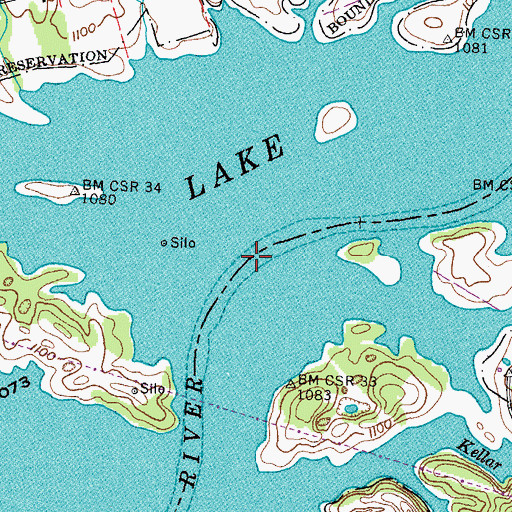 Topographic Map of Mulberry Grove Shoals, TN