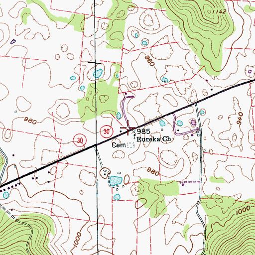 Topographic Map of Hillis (historical), TN