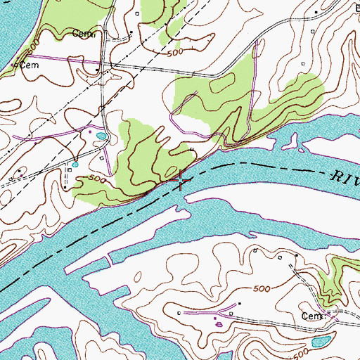 Topographic Map of Belotes Ford (historical), TN