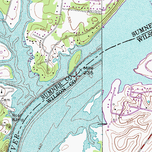 Topographic Map of Benders Ferry (historical), TN