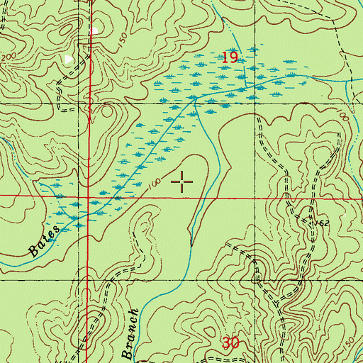 Topographic Map of Spring Branch, AL
