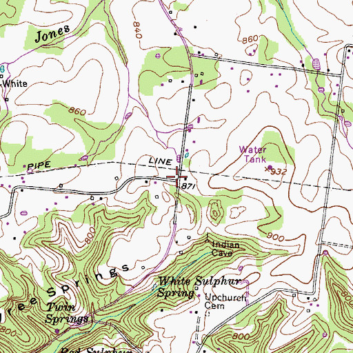 Topographic Map of Tyree Springs (historical), TN