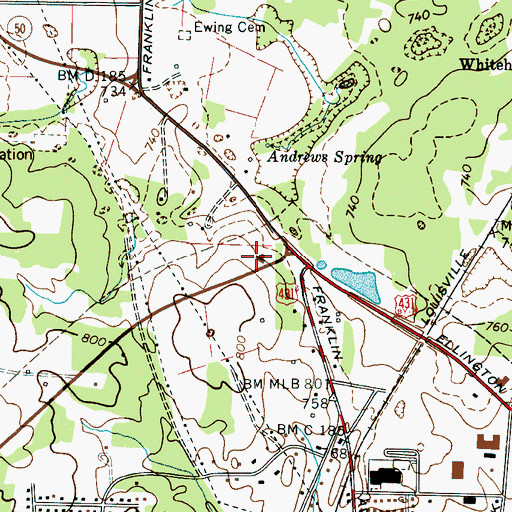 Topographic Map of Parkview Baptist Church, TN