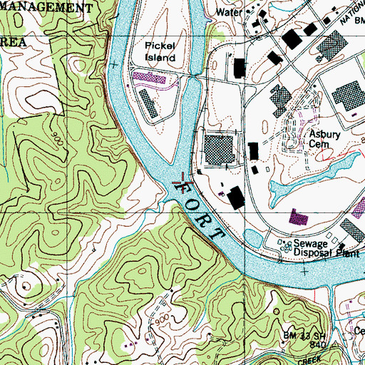 Topographic Map of Mill Shoals, TN