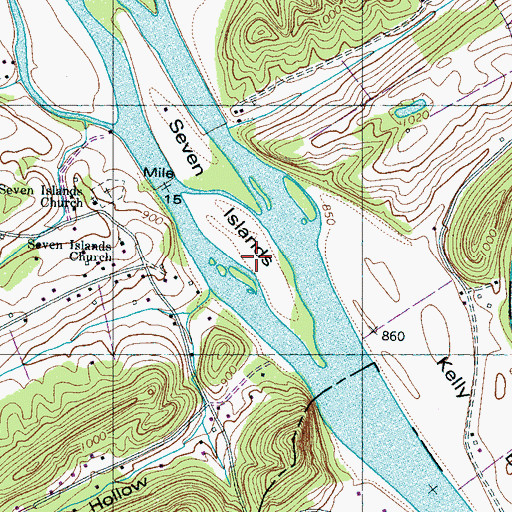 Topographic Map of Newmans Island, TN