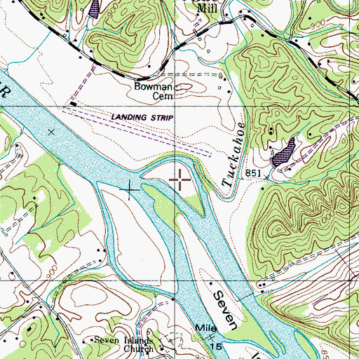 Topographic Map of Round Island, TN