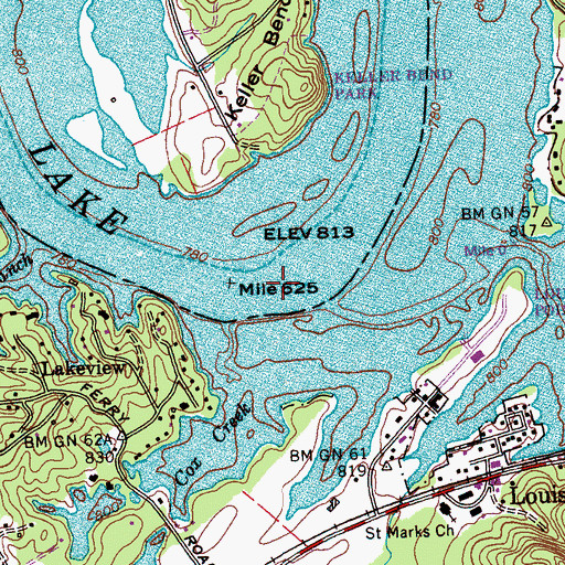 Topographic Map of Sapple Ferry (historical), TN