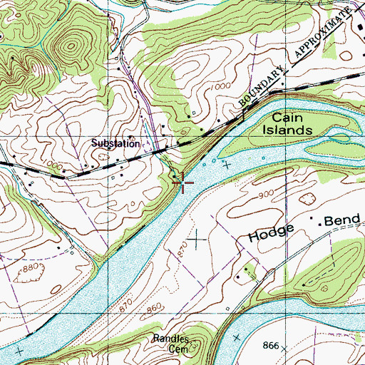 Topographic Map of Walkers Landing, TN