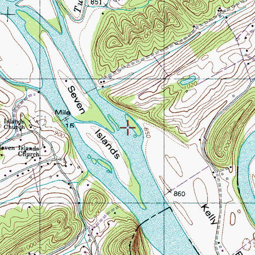 Topographic Map of Wesley Chute, TN