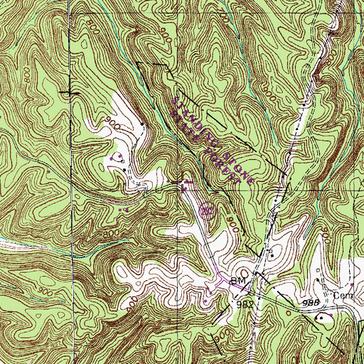 Topographic Map of Beech Springs School (historical), TN