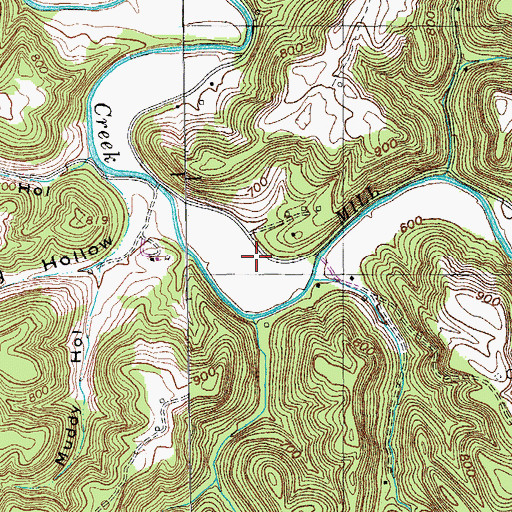 Topographic Map of Mill Creek Chapel (historical), TN