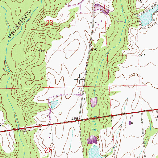 Topographic Map of Tsinia Wildlife Viewing Area, AL