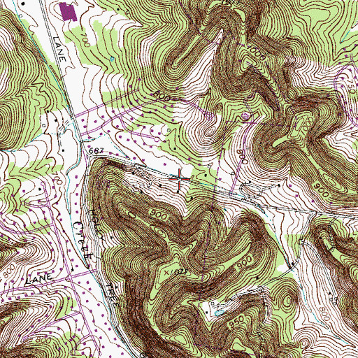 Topographic Map of Murray Lane Estates, TN