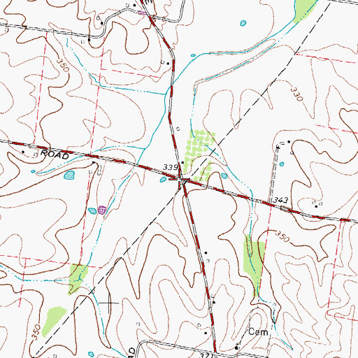 Topographic Map of Fairview, TN