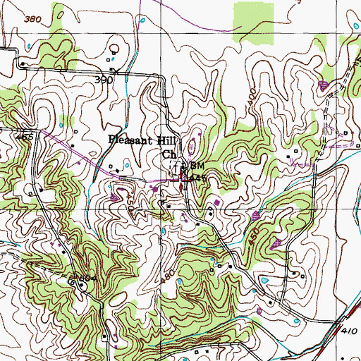 Topographic Map of Pleasant Hill School (historical), TN