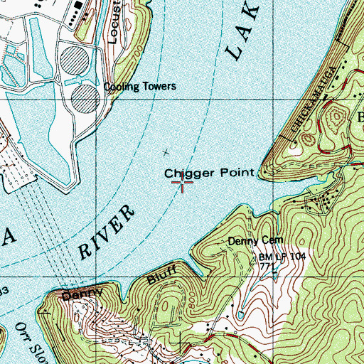 Topographic Map of Blue Spring Creek, TN