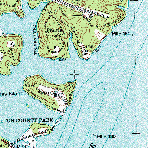 Topographic Map of Dallas (historical), TN
