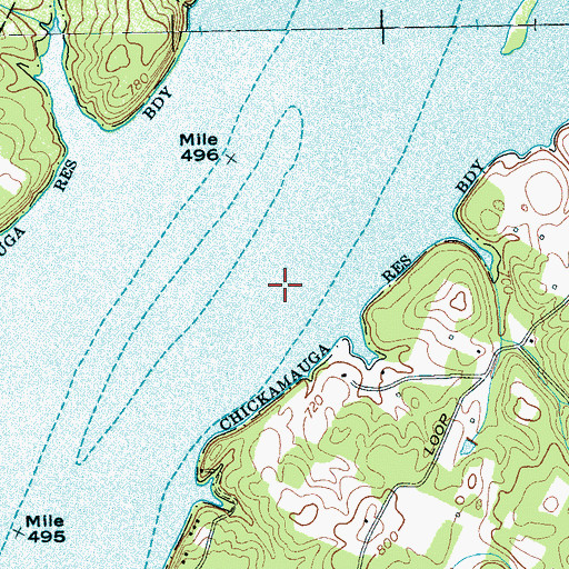 Topographic Map of Sale Creek Shoals, TN