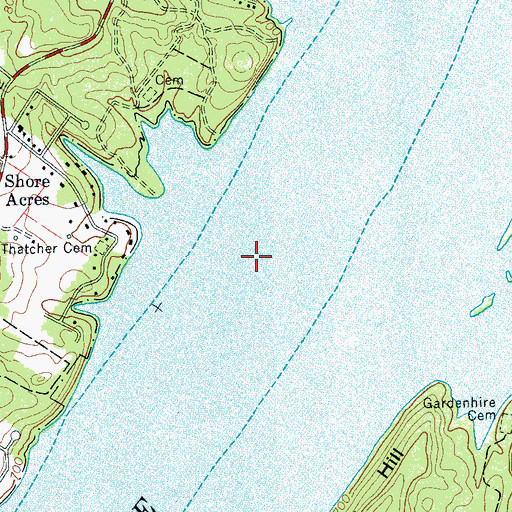 Topographic Map of Thatchers Ford (historical), TN