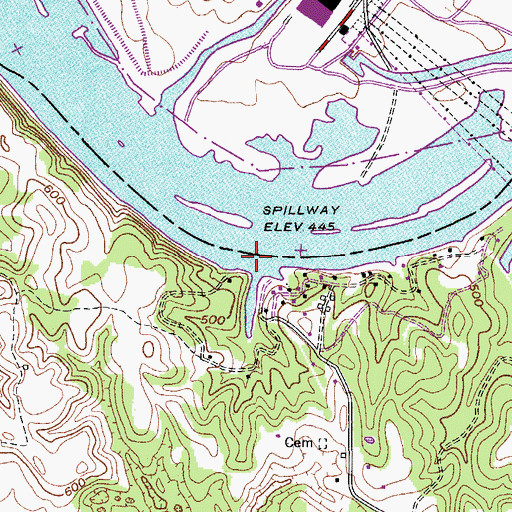 Topographic Map of Coles Ferry (historical), TN