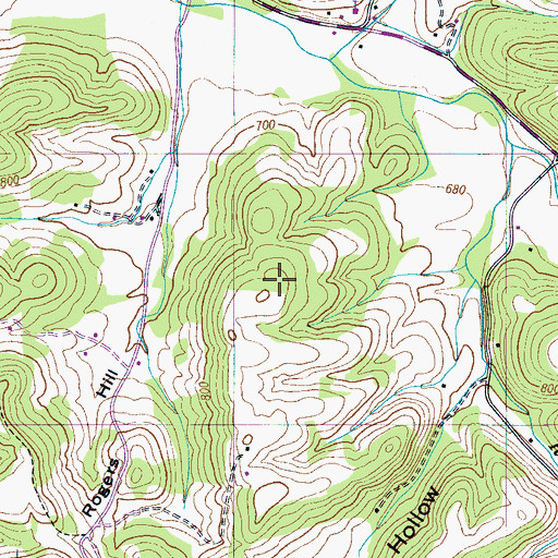 Topographic Map of Anderson Cemetery, TN