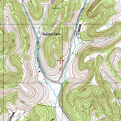 Topographic Map of Armstrong Cemetery, TN