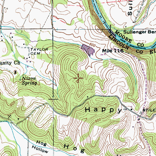 Topographic Map of Arnold Cemetery, TN