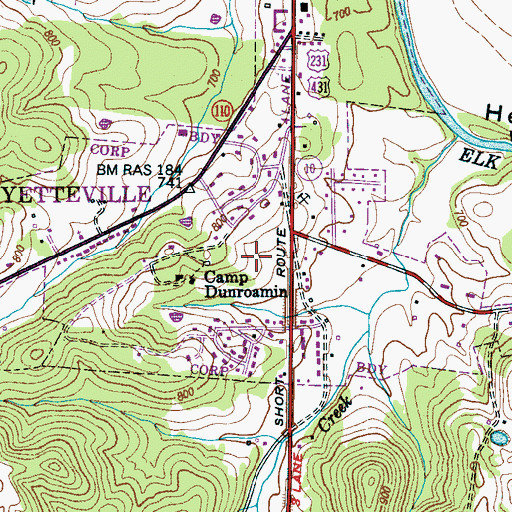 Topographic Map of Beard Cemetery, TN