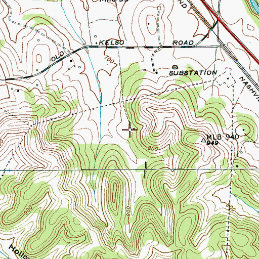 Topographic Map of Brady Cemetery, TN