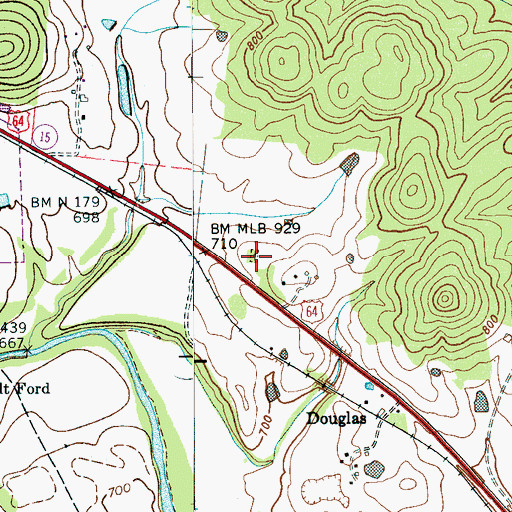 Topographic Map of Buchanan Cemetery, TN