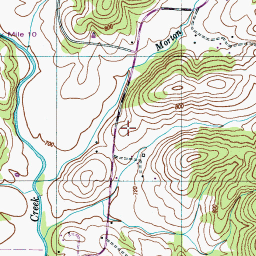 Topographic Map of Clarke Cemetery, TN