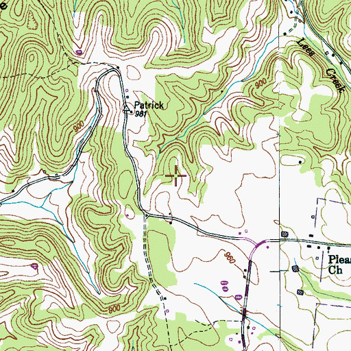 Topographic Map of Corder-McCullock Cemetery, TN