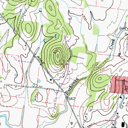 Topographic Map of Cowen Cemetery, TN