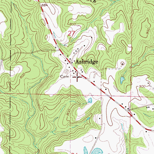 Topographic Map of Ashridge United Methodist Church, AL